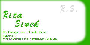 rita simek business card